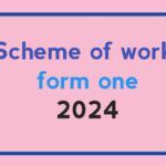 Scheme of work form one - Pdf download