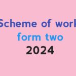 Scheme of Work for Form Two 2024