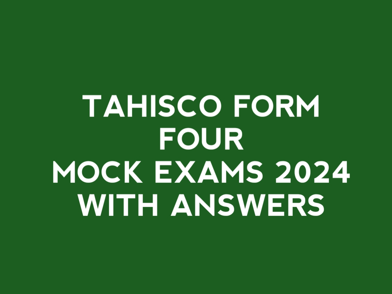 Inter Islamic (TAHISCO) Form Four 2024