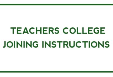 Joining Instruction Teachers college