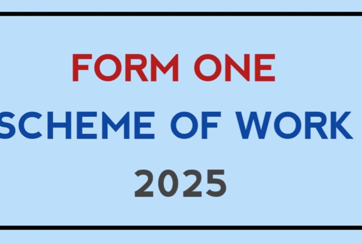 Form one scheme of work 2025