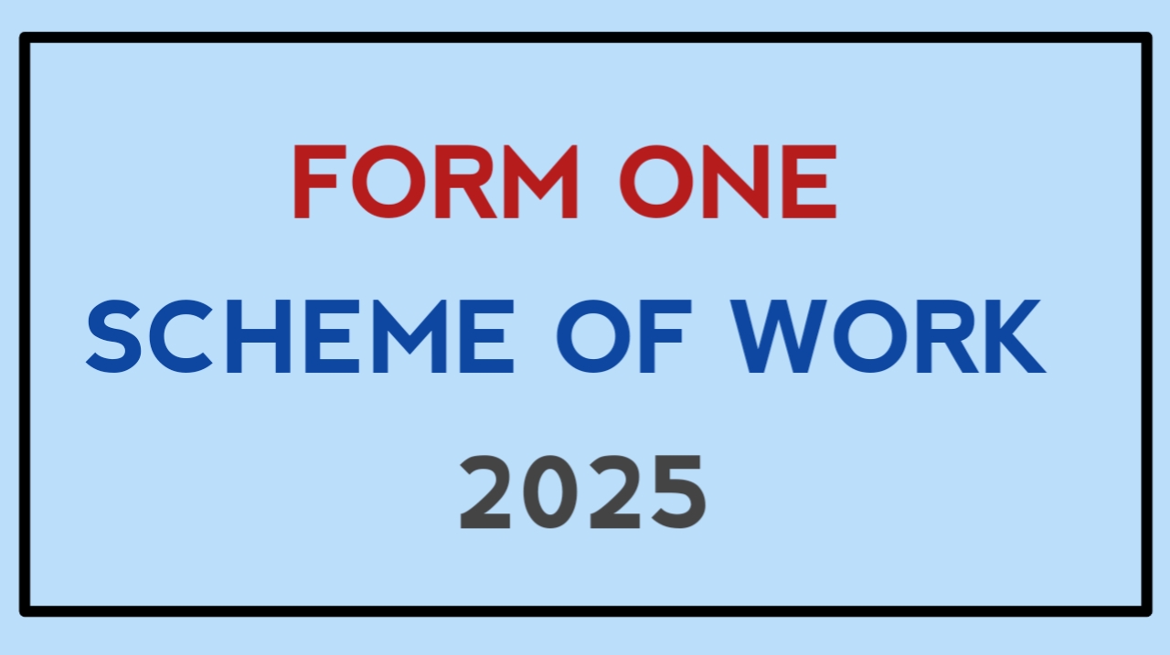 Form one scheme of work 2025