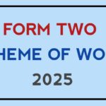 Form two scheme of work 2025