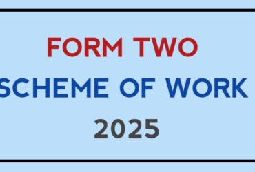 Form two scheme of work 2025