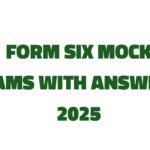 Form Six Mock exams with Answer 2025 - Dar es Salaam