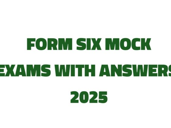 Form Six Mock exams with Answer 2025 - Dar es Salaam