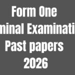 Form One Terminal Examination Past papers 2026 Mtama DC