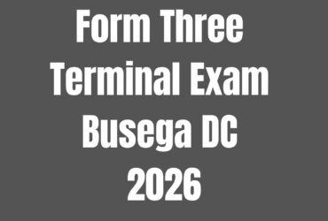 Form Three Joint Terminal Exam 2026 Busega DC With Marking Schemes