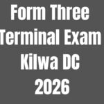 Form Three Terminal Exam 2026 Kilwa DC With Marking Schemes - Download
